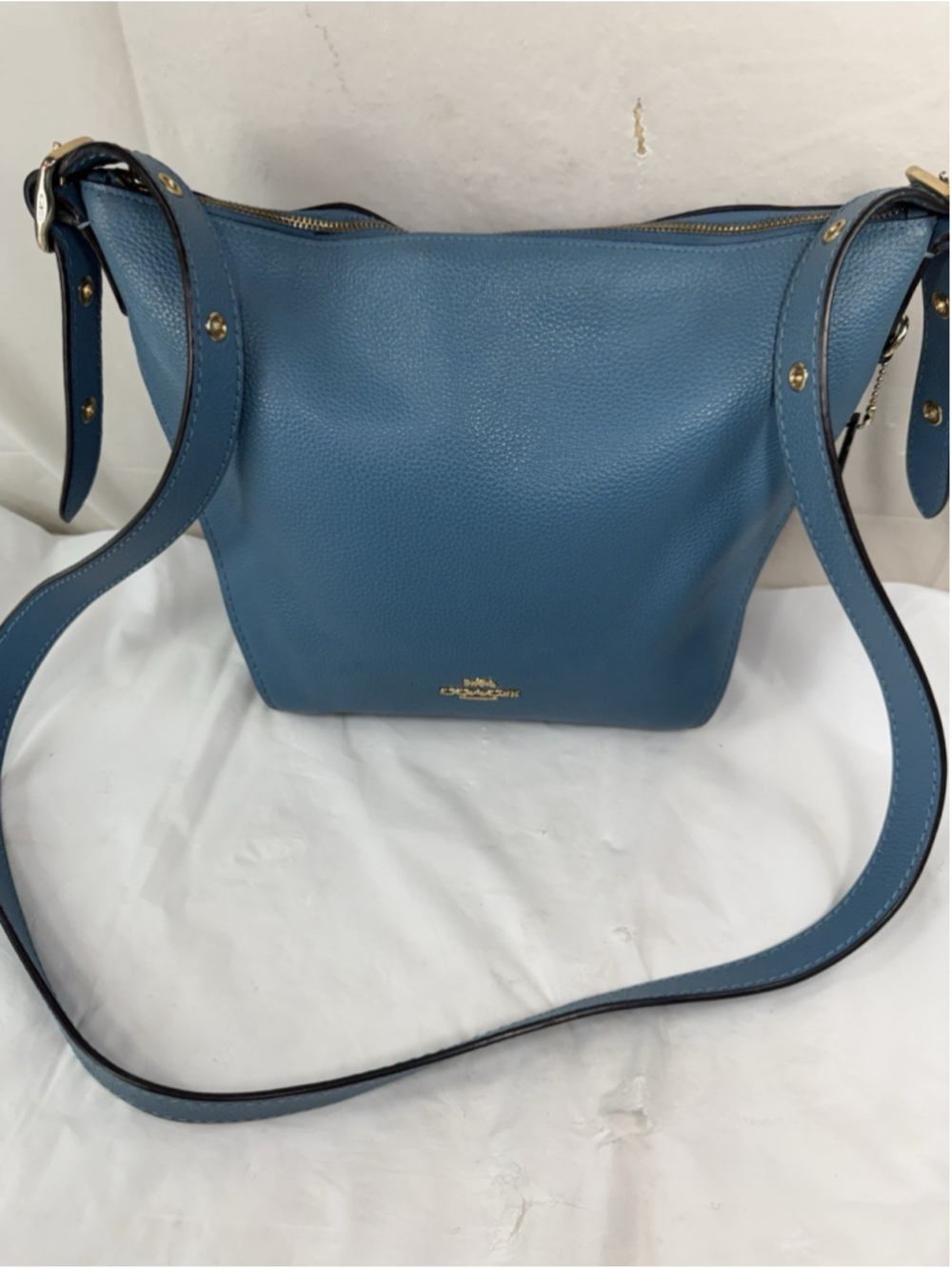 COACH 21377 DUFFLETTE blue MULTI LEATHER CROSSBODY BAG - Picture 9 of 15